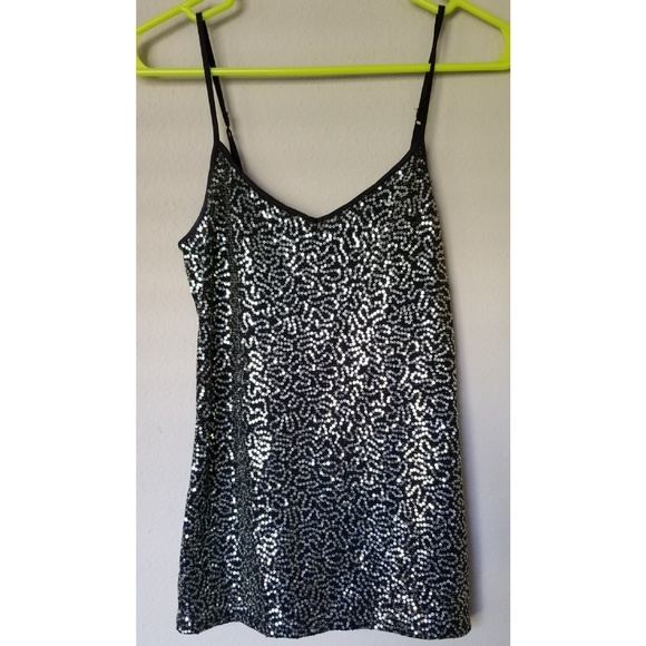 3/$20⭐ Express Sequence Black & Gold Cami - Picture 1 of 3